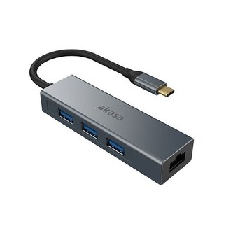 AKASA dokovací stanice 4v1 USB 3.1 Type-C /  3x USB Type-A / 1x GLAN /