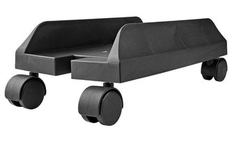 NEDIS stojan na stolní PC/ nastavitelná sířka/ 2 uzamykatelná kolečka/ černý