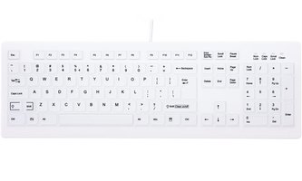 CHERRY AK-C8100F-U1-W/US drátová USB klávesnice / sanitarizovatelná