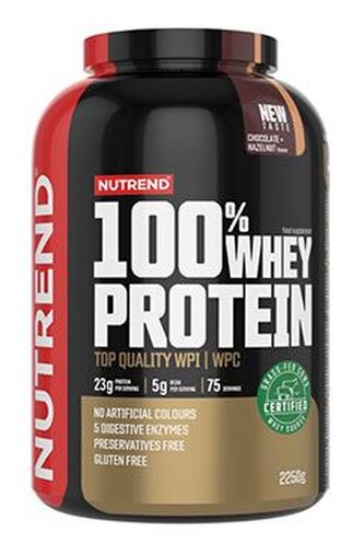 Nutrend - 100% Whey Protein - Čokoláda, Lískový oříšek - 2250 Gramů