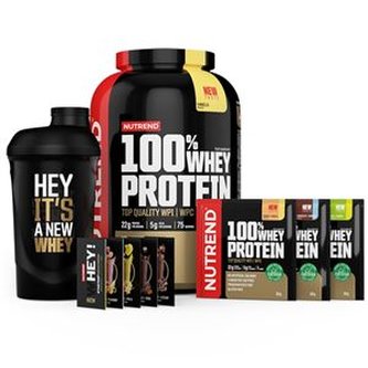 Nutrend - 100% Whey Protein - Jahoda, Banán - 2250 Gramů