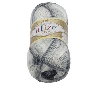 Příze DIVA BATIK - šedá, černá - 100g / 350 m