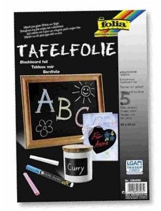 Folia Tabulová folie černá 23 x 33 cm - samolepící 5 listů