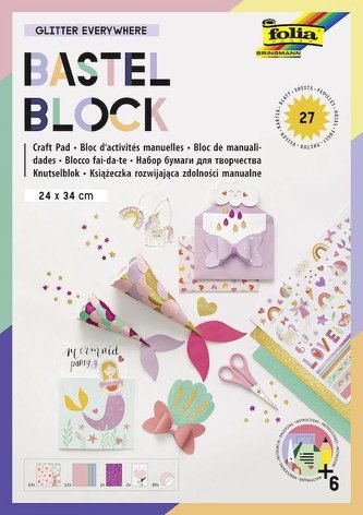 Folia Designové gliterové papíry 27 listů