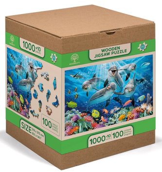 Wooden City Puzzle Delfíni 1010 dílků, dřevěné