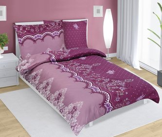 Povlečení bavlněné - fialový ornament - 140x200, 70x90