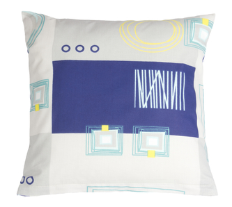 Povláček bavlněný - modré čtverce - 40x40cm