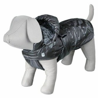 Tmavě šedá, lesklá zateplená vesta CHIANTI - DOPRODEJ - M:45cm, hruď:40-64cm