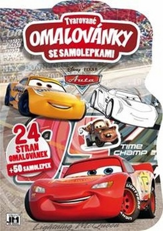 Tvarované omalovánky se samolepkami Auta 3