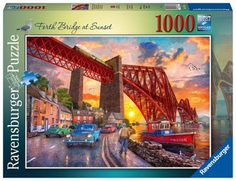 Ravensburger Puzzle - Forth Bridge při západu slunce 1000 dílků