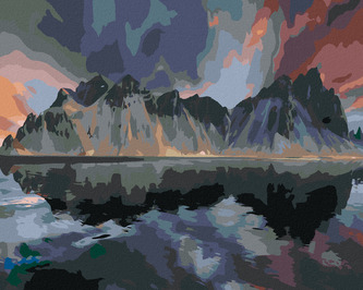 Malování podle čísel - HORA VESTRAHORN NA ISLANDU - 80x100 cm, vypnuté plátno na rám