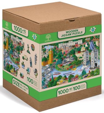 Wooden City Puzzle Pamětihodnosti Londýna 1010 dílků, dřevěné