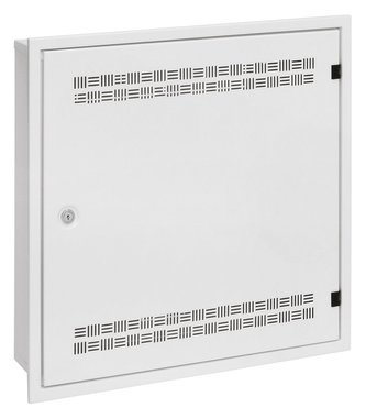 Solarix rozvaděč SOHO LC-18 do zdi s lištami 2U, 4U a 11U, 550x550x150mm, bílá RAL 9003, s rámečkem k zazdění