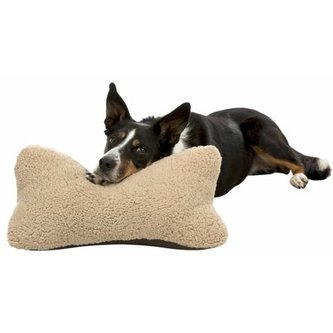 Polštář pod hlavu BENDSON, 40x22 cm, béžová/tmavohnědá - DOPRODEJ