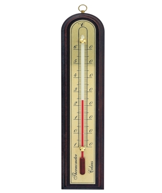 Teploměr pokojový dřevo 15x4,3cm gold  BIOTERM