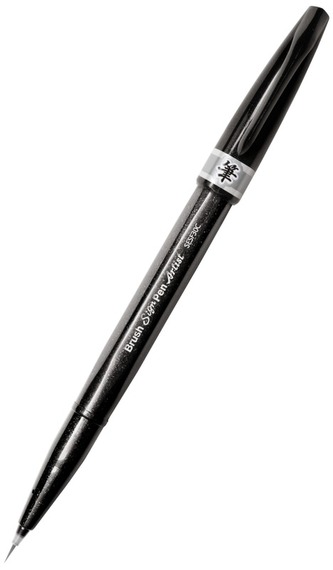 Popisovač Pentel Artist Brush - šedý
