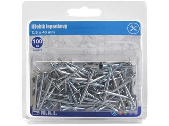hřebík lepenkový 40x2,8mm Zn (100ks)