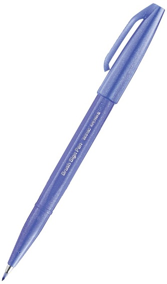 Popisovač Pentel Brush Sign Pen - modrofialový