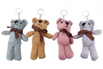 Přívěšek na klíče/Klíčenka medvěd látkový 14cm 3 barvy