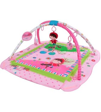 Hrací deka a ohrádka - růžová s holčičkou P00017