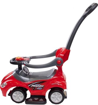 Odrážedlo s hudbou a vodící tyčí J05.008_červená