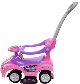 Odrážedlo s hudbou a vodící tyčí J05.008_růžová