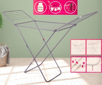 Sušák kovový chrom 18m 128x55x4cm