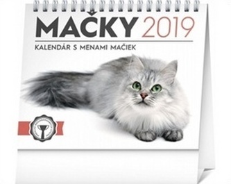 Mačky, s menami mačiek- stolový kalendár 2019