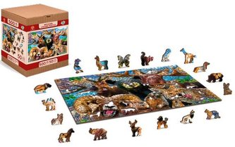 Wooden City Puzzle Lesní zvěř 505 dílků, dřevěné