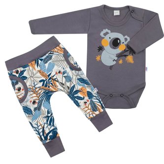 2-dílná bavlněná souprava New Baby Rebel graphit - velikost 86 (12-18m)