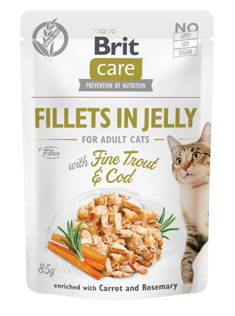 Kap.Brit Care Cat Fillets in Jelly with Fine Trout & Cod  85 g