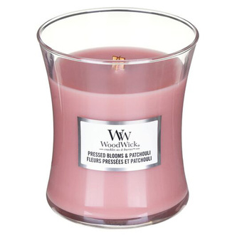 WoodWick Pressed Blooms & Patchouli svíčka váza 275g