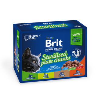 Kaps. Brit premium cat pouches Sterile Plate 1200 (12x100 g)
