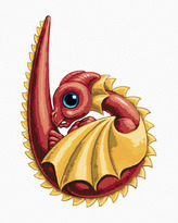 Malování podle čísel - DRÁČEK VE TVARU PÍSMENKA B (SUE ELLEN BROWN) - 80x100 cm, bez rámu a bez vypnutí plátna