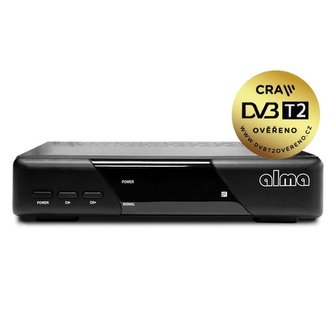 OPRAVENÉ - ALMA DVB-T/T2 přijímač 2820/ Full HD/ H.265/HEVC/ CRA ověřeno/ PVR/ EPG/ HDMI/ USB/ SCART/ černý