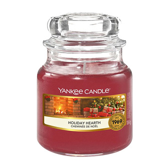 Svíčka ve skleněné dóze Yankee Candle, Sváteční krb, 104 g