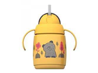 Netekoucí hrnek Superstar s brčkem 300ml 6m+ Yellow