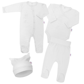 Kojenecká bavlněná soupravička New Baby Good Friends bílá - velikost 50