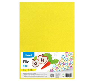 Filc A4 žlutý LUMA, 10ks