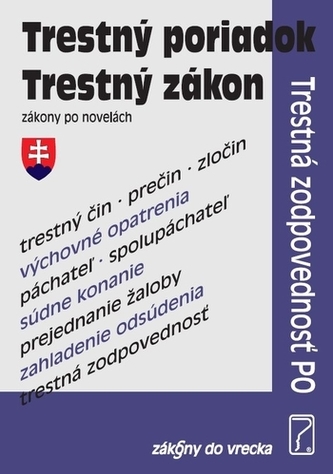 Trestný poriadok Trestný zákon Zákony po novelách