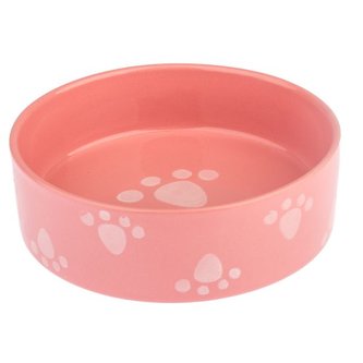 Miska pro psa 520 ml TLAPKY růžová