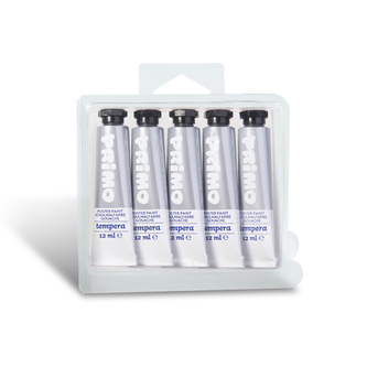 Temperová barva PRIMO, 12ml, 5ks, stříbrná, tuba