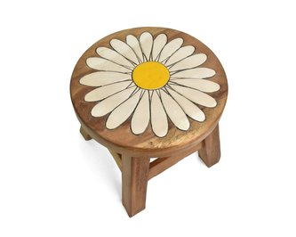 Stolička dřevěná dekor sedmikráska