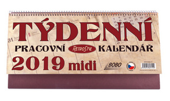 Týdenní pracovní kalendář 2019 midi Retrostyl - stolní kalendář