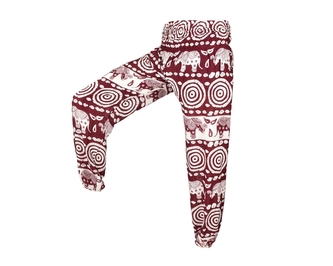 Kalhoty Joga WASTE, vínové, sloni