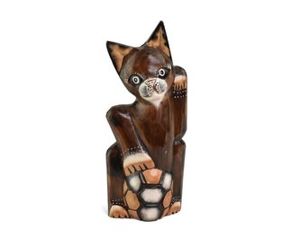 Dřevěná kočička s balónem B 26 cm