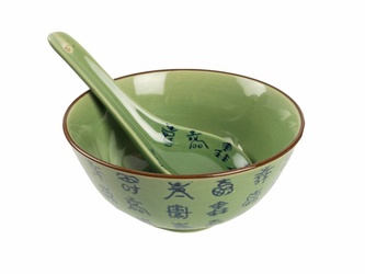 Miska China porcelánová celadon + lžička 11,5 cm