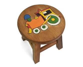 Stolička dřevěná dekor vláček