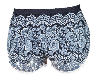 Kraťasy DAO, černé, květiny