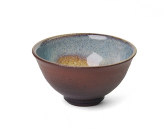 Keramická miska větší hnědá - světle modrá